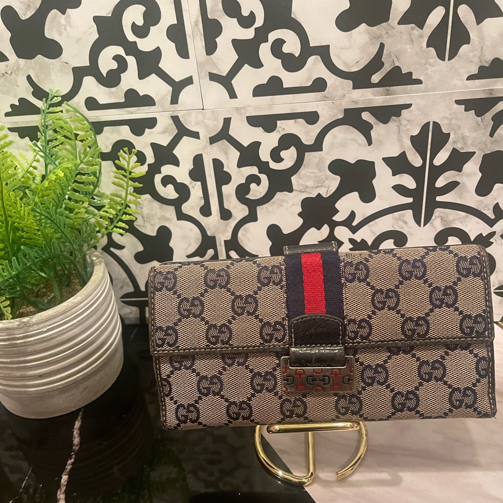 Rare Gucci Sherryline Double Snap Wallet Vguc